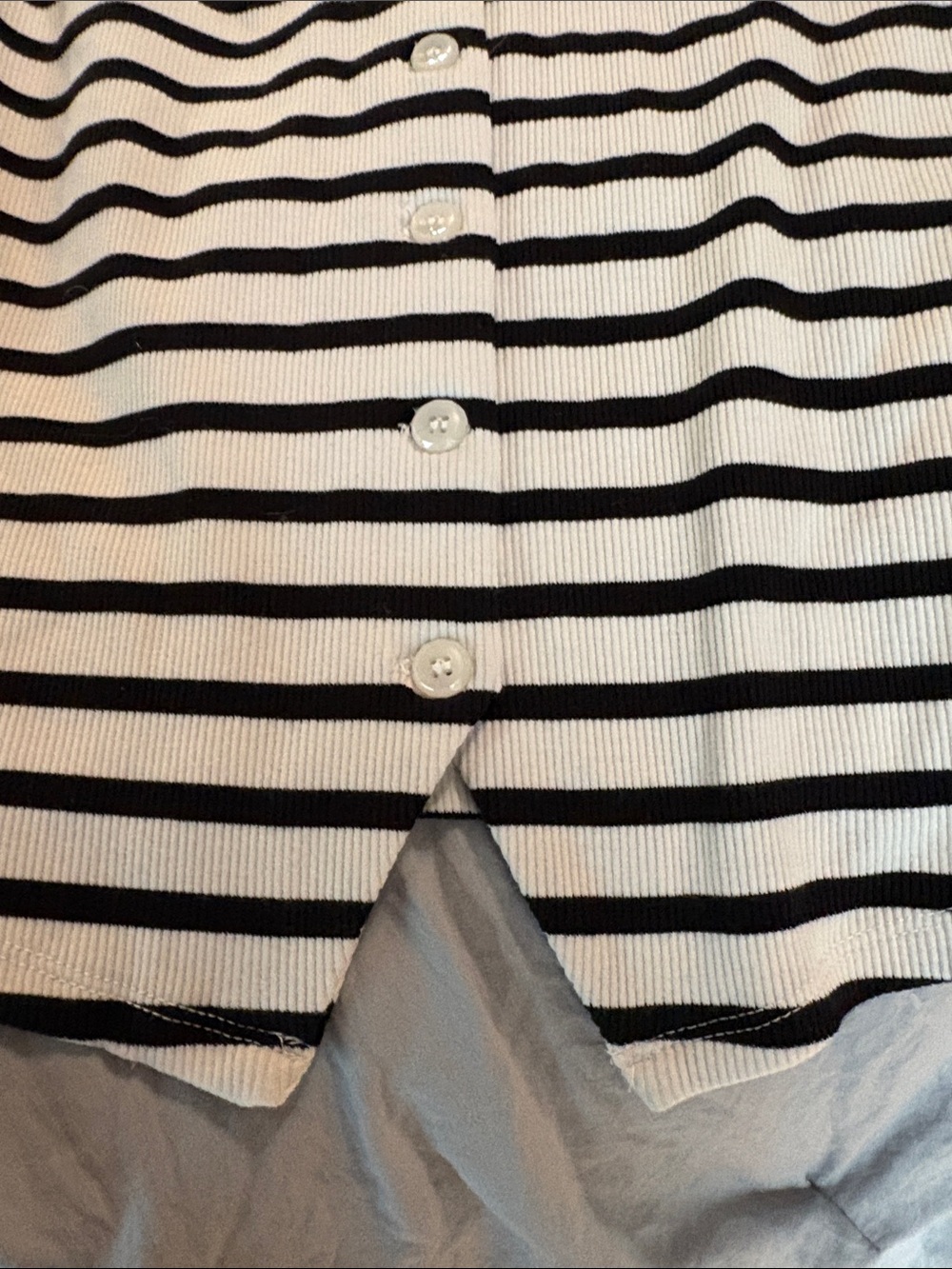 Caroline constas Vest  ribbed Black & White Striped Button-Front NWT medium - Picture 7 of 8